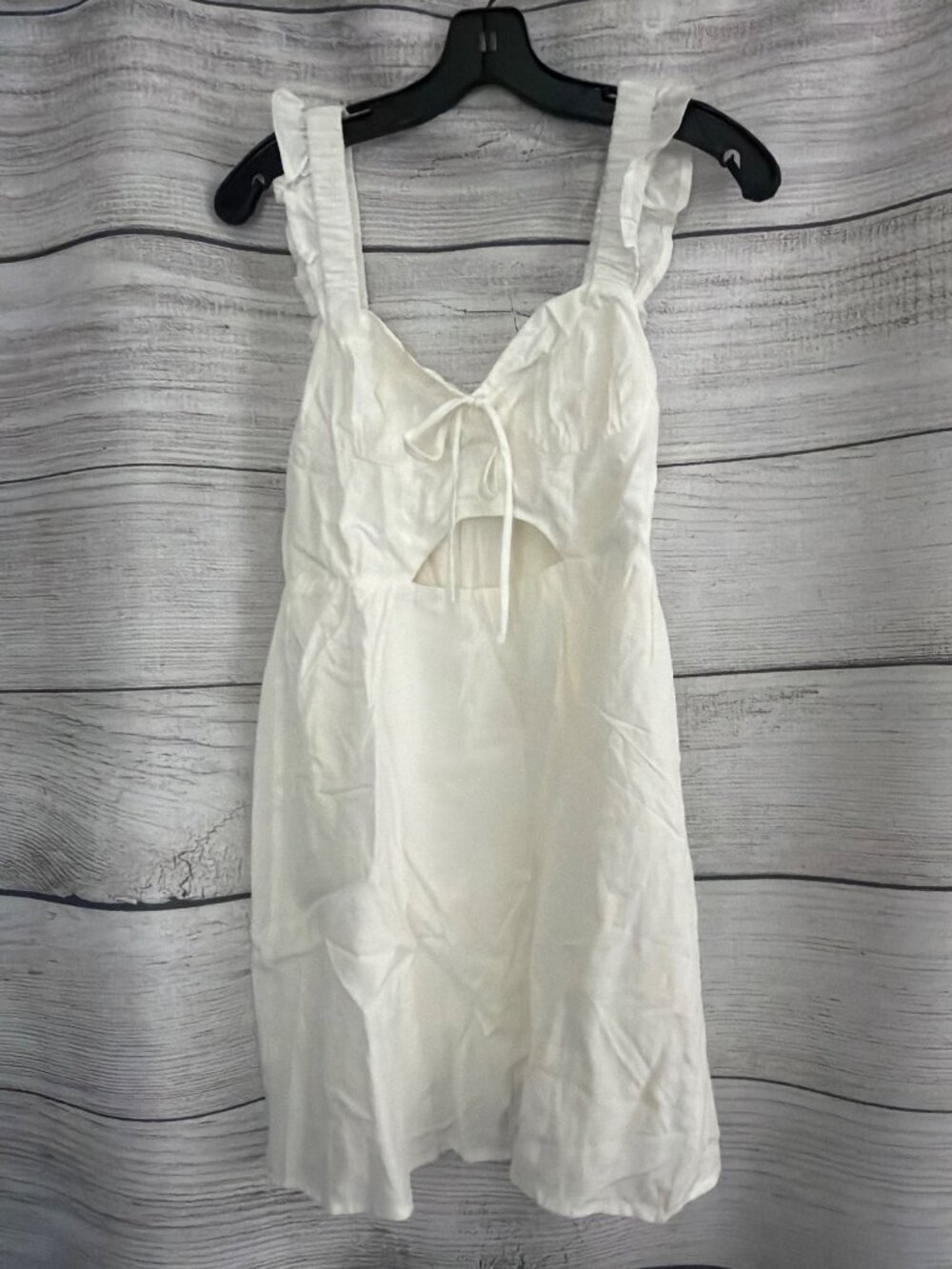 NWT Emory Park White Ruffle Strap Mini Dress Size S